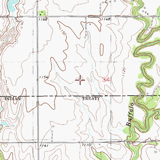 Topographic Map of Oknoname 04701 Dam, OK