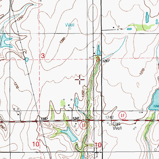 Topographic Map of Cletus White Reservoir, OK