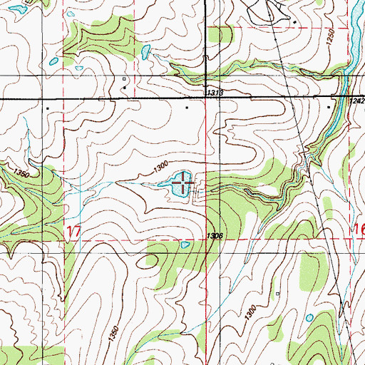 Topographic Map of Lonell Hays Dam, OK