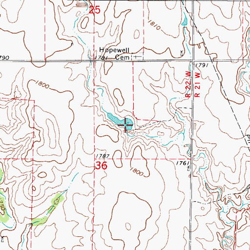 Topographic Map of Glen Lake, OK