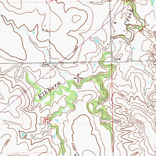 Topographic Map of Upper Red Rock Creek Site Number 47 Dam, OK