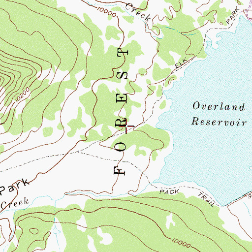 Topographic Map of Elk Park Trail, CO