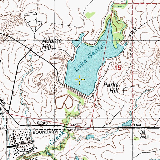Topographic Map of Lake George Dam, OK