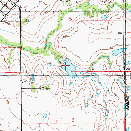 Topographic Map of Cow Creek Site 3 Dam, OK