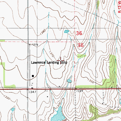 Topographic Map of Cowden Laterals Site 11 Dam, OK