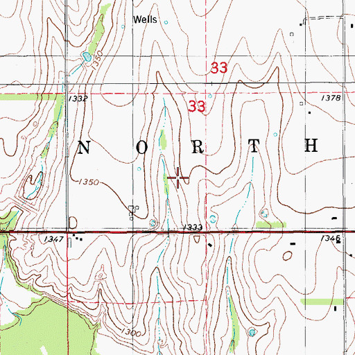 Topographic Map of Cowden Laterals Site 14 Dam, OK