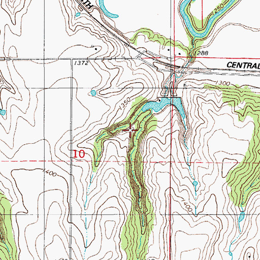 Topographic Map of Fort Cobb Laterals Site 2 Reservoir, OK