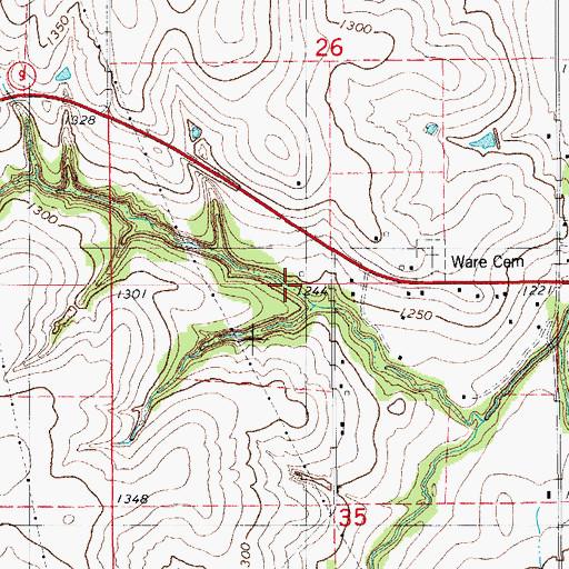 Topographic Map of Fort Cobb Laterals Site 10 Reservoir, OK