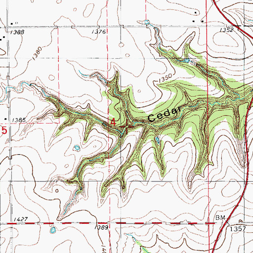 Topographic Map of Fort Cobb Laterals Site 11 Dam, OK