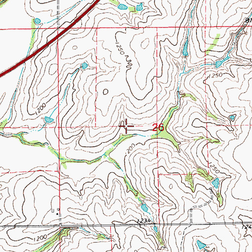 Topographic Map of Bitter Creek Site 12 Reservoir, OK