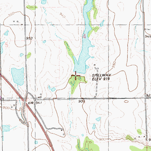 Topographic Map of Lower Black Bear Creek Site 11 Dam, OK