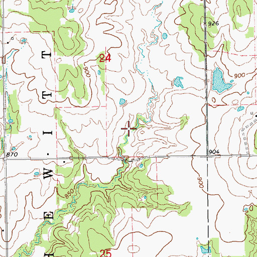 Topographic Map of Upper Bayou Site 6 Reservoir, OK