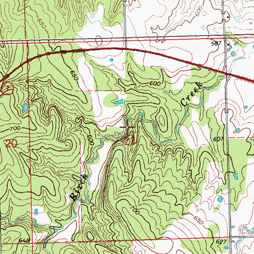 Topographic Map of Lower Clear Boggy Creek Site 20 Reservoir, OK