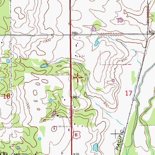 Topographic Map of Cow Creek Site 28 Reservoir, OK