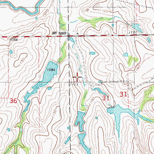 Topographic Map of Little Washita Site 1 Reservoir, OK