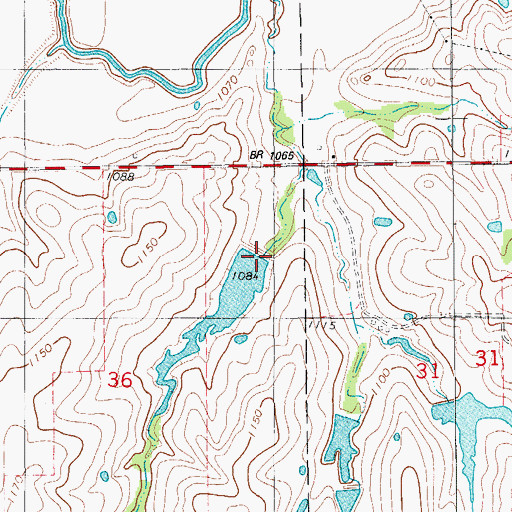 Topographic Map of Little Washita Site 2 Dam, OK