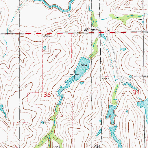 Topographic Map of Little Washita Site 2 Reservoir, OK