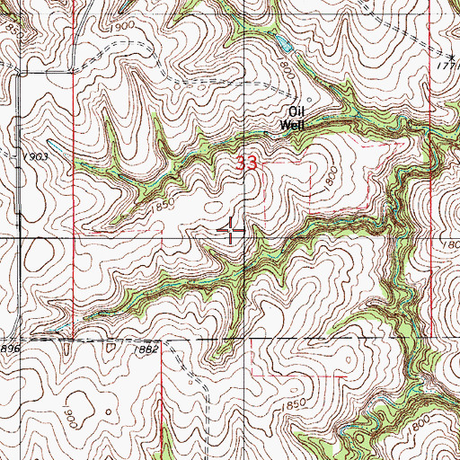 Topographic Map of Boggess Number 2 Reservoir, OK