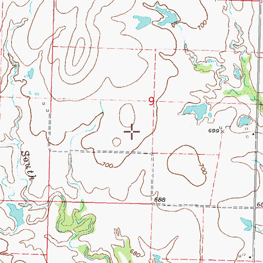 Topographic Map of Oknoname 131011 Reservoir, OK