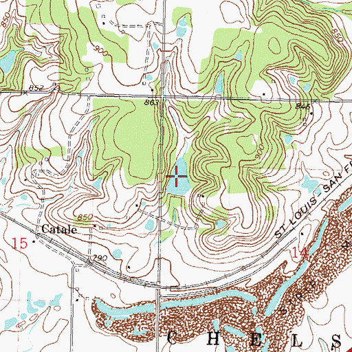 Topographic Map of Oknoname 131013 Reservoir, OK