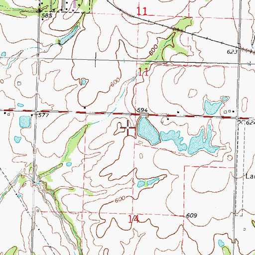 Topographic Map of Oknoname 145004 Dam, OK