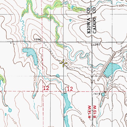 Topographic Map of Saddle Mountain Site 12 Dam, OK