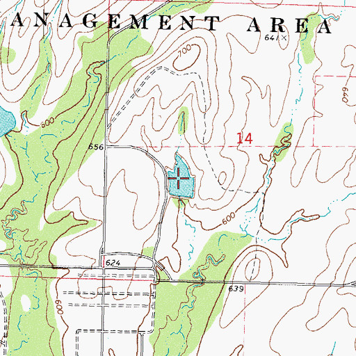 Topographic Map of Oknoname 101018 Reservoir, OK