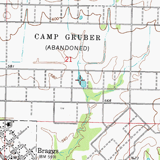 Topographic Map of Oknoname 101021 Reservoir, OK