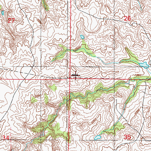Topographic Map of Sprowels Number 2 Dam, OK