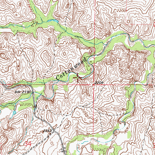 Topographic Map of Bachman Dam, OK