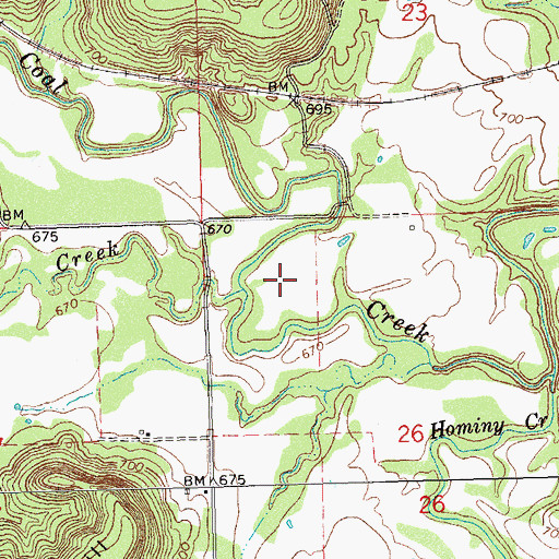 Topographic Map of Oknoname 121002 Reservoir, OK