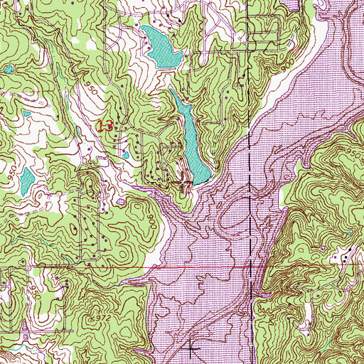 Topographic Map of Oknoname 09903 Reservoir, OK