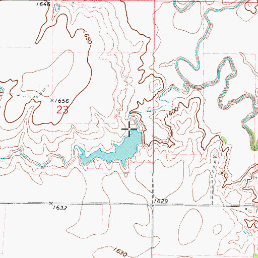 Topographic Map of W C Drake Dam, OK
