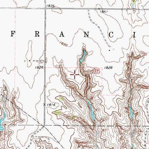 Topographic Map of Gracie Chambers Reservoir, OK