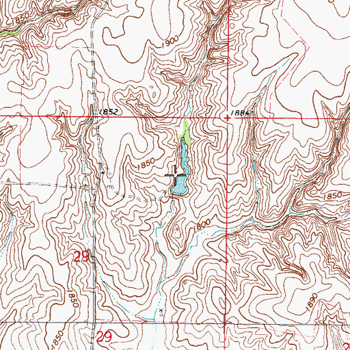 Topographic Map of Fred Yarbrough Reservoir, OK