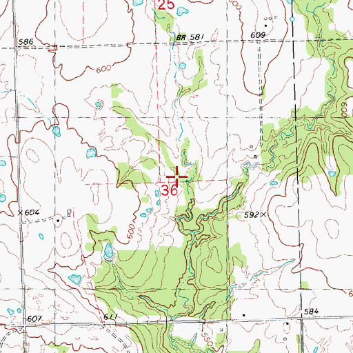 Topographic Map of Gregory Lake Dam, OK