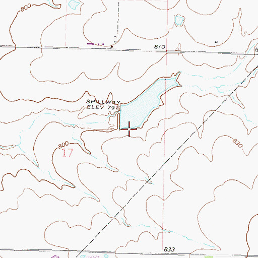 Topographic Map of Spur Ranch Dam, OK