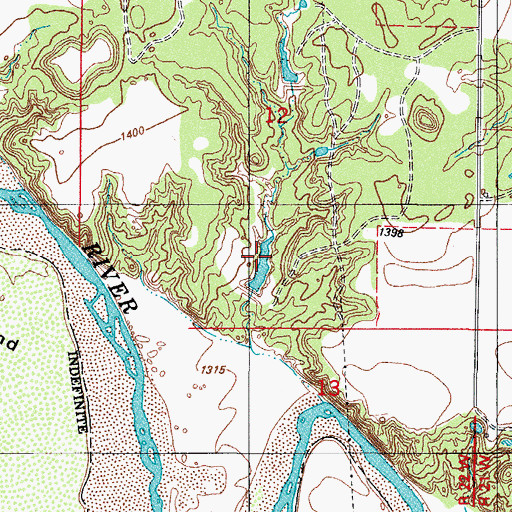 Topographic Map of Mitchell Lake, OK