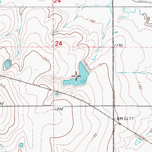 Topographic Map of Oknoname 141001 Reservoir, OK