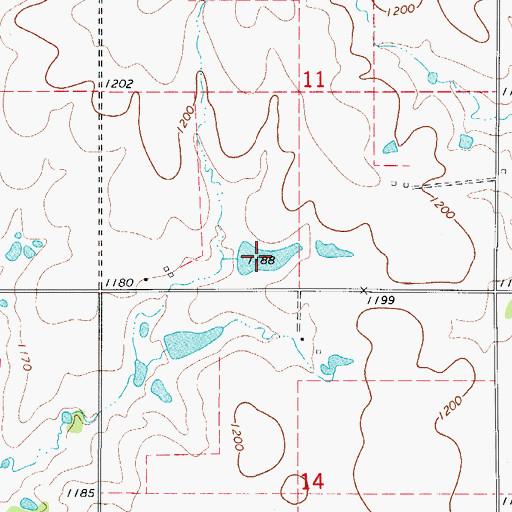 Topographic Map of Oknoname 141014 Reservoir, OK