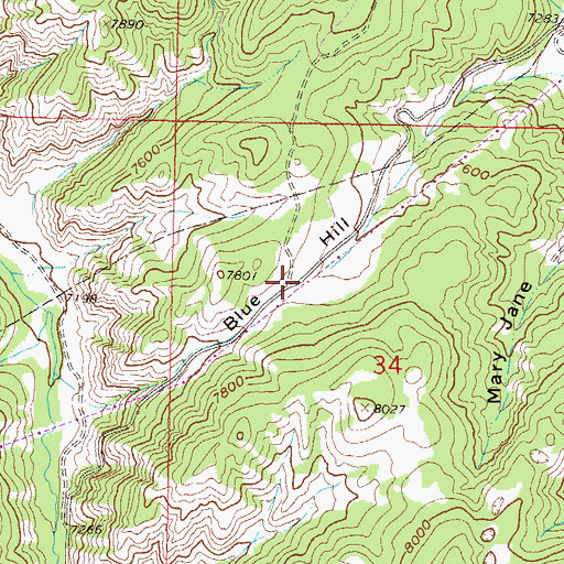Topographic Map of Blue Hill, CO