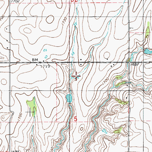 Topographic Map of Oknoname 149023 Reservoir, OK