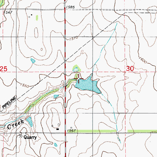 Topographic Map of Oknoname 149036 Dam, OK