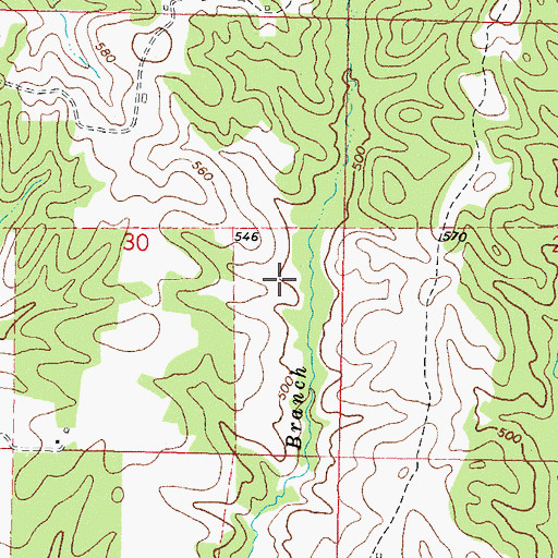 Topographic Map of Oknoname 023005 Dam, OK