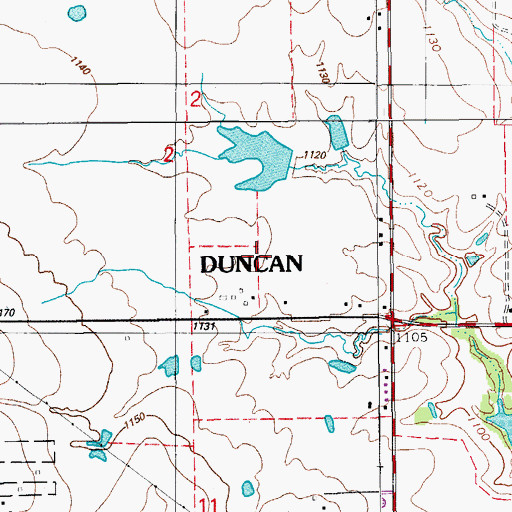 Topographic Map of Oknoname 137013 Dam, OK
