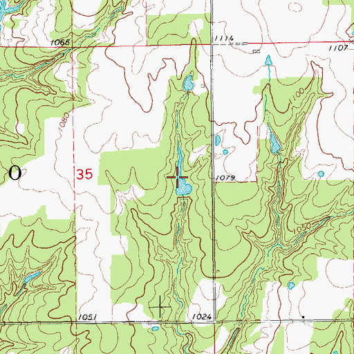 Topographic Map of Oknoname 137058 Reservoir, OK