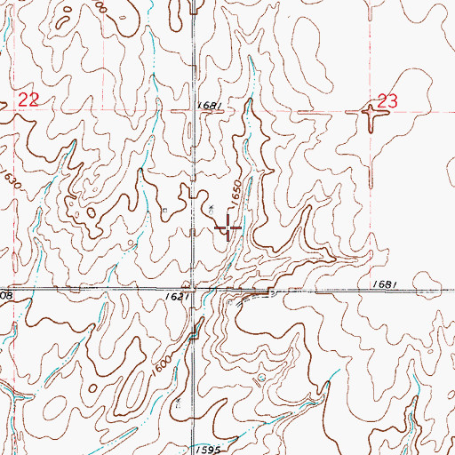 Topographic Map of J L Briscoe Dam, OK