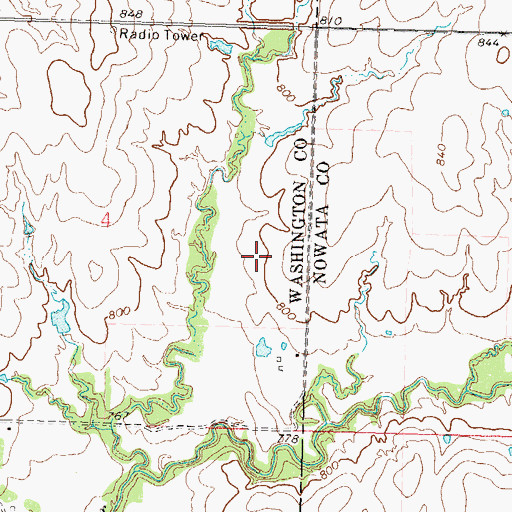 Topographic Map of Cotton Coon Mission Site Number 12 Reservoir, OK