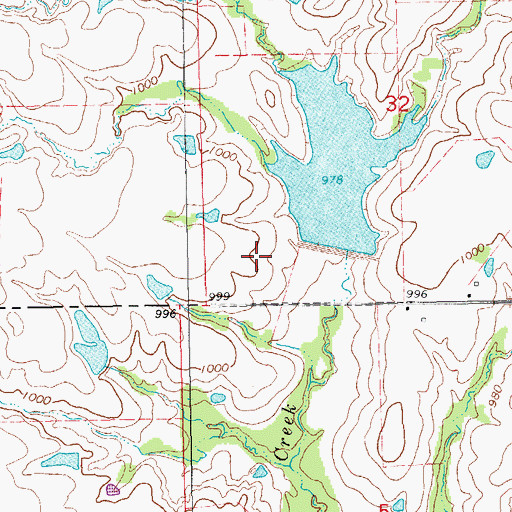 Topographic Map of Peavine Creek Site 11 Reservoir, OK