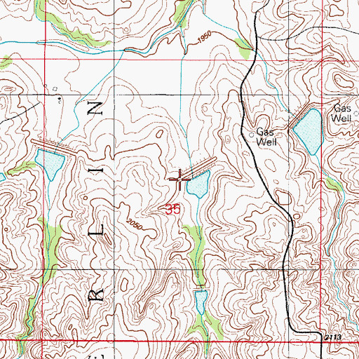 Topographic Map of Sandstone Creek Site 14 Reservoir, OK